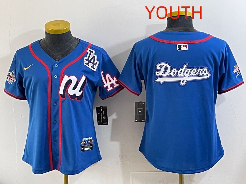 Youth 2025 Los Angeles Dodgers Blank Blue All star Nike MLB Jersey style 08->youth mlb jersey->Youth Jersey
